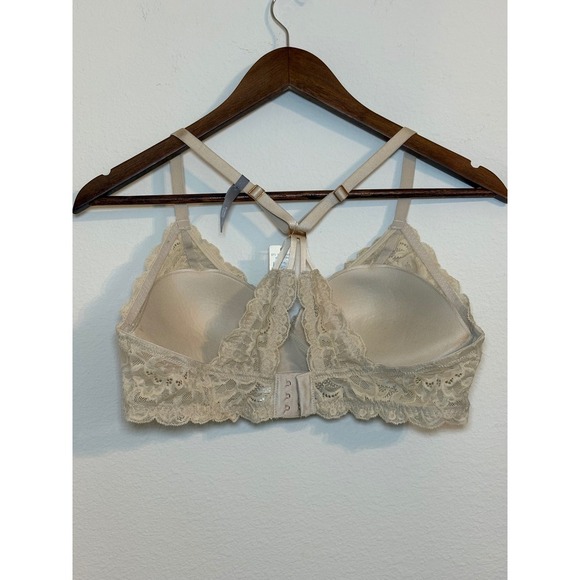 Aerie Plunge Lace Racerback Bra Beige 38B New with Tags - Picture 2 of 4
